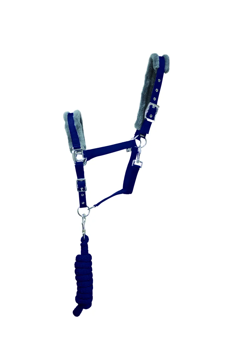 Hy Sport Active Head Collar and Lead Rope - Midnight Navy